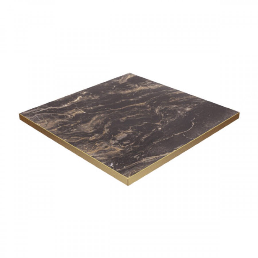 Tuff Top Premium – High Gloss Rectangle Table Top with metallic gold edging